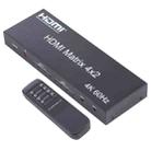 HDMI 4x2 Matrix Switcher / Splitter with Remote Controller, Support ARC / MHL / 4Kx2K / 3D, 4 Ports HDMI Input, 2 Ports HDMI Output - 1