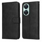 For Huawei nova 11i / Maimang 20 5G / Enjoy 60 Pro Classic Calf Texture Flip Leather Phone Case (Black) - 1