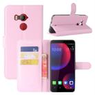 For HTC U11 EYEs Litchi Texture Horizontal Flip Leather Case with Wallet & Holder & Card Slots(Pink) - 1