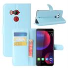 For HTC U11 EYEs Litchi Texture Horizontal Flip Leather Case with Wallet & Holder & Card Slots(Blue) - 1
