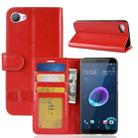 For HTC Desire 12  PU + TPU Crazy Horse Texture Horizontal Flip Leather Case with Wallet & Holder & Card Slots(Red) - 1