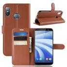 Litchi Texture Horizontal Flip Leather Case for HTC U12 life, with Wallet & Holder & Card Slots(Brown) - 1