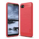MOFI Brushed Texture Carbon Fiber Soft TPU Case for HTC Desire 12(Red) - 1