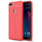 For HTC Desire 12+ Litchi Texture Soft TPU Protective Back Cover Case(Red) - 1