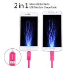 HAWEEL 1m 2 in 1 Micro USB & 8 Pin to USB Data Sync Charge Cable(Magenta) - 4
