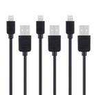 3 PCS HAWEEL 1m High Speed 8 pin to USB Sync and Charging Cable Kit for iPhone, iPad(Black) - 1