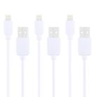 3 PCS HAWEEL 1m High Speed 8 pin to USB Sync and Charging Cable Kit for iPhone, iPad(White) - 1