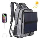 HAWEEL 14W Foldable Removable Solar Power Outdoor Portable Canvas Dual Shoulders Laptop Backpack, USB Output: 5V 2.1A Max(Grey) - 1