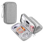 HAWEEL Electronic Organizer Double Layers Storage Bag for Cables, Charger, Power Bank, Phones, Earphones (Grey) - 1