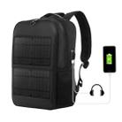 HAWEEL 14W Solar Panel Power Backpack Laptop Bag with Handle and 5V / 2.1A Max USB Charging Port(Black) - 2