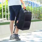 HAWEEL 14W Solar Panel Power Backpack Laptop Bag with Handle and 5V / 2.1A Max USB Charging Port(Black) - 4