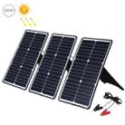 HAWEEL 3 PCS 20W Monocrystalline Silicon Solar Power Panel Charger, with USB Port & Holder & Tiger Clip, Support QC3.0 and AFC(Black) - 1