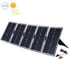 HAWEEL 5 PCS 20W Monocrystalline Silicon Solar Power Panel Charger, with USB Port & Holder & Tiger Clip, Support QC3.0 and AFC(Black) - 1