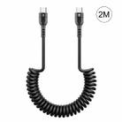 HAWEEL 2m 5A USB-C / Type-C to USB-C / Type-C Retractable Coiled PD Fast Charging Cable - 1