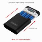 HAWEEL DIY 4 x 18650 Battery (Not Included) 10000mAh Power Bank Shell Box with 2 x USB Output & Display for iPhone, Galaxy, Sony, HTC, Google, Huawei, Xiaomi, Lenovo and other Smartphones(Black) - 6