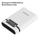 HAWEEL DIY 4 x 18650 Battery (Not Included) 10000mAh Power Bank Shell Box with 2 x USB Output & Display for iPhone, Galaxy, Sony, HTC, Google, Huawei, Xiaomi, Lenovo and other Smartphones(White) - 1