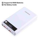 HAWEEL DIY 6 x 18650 Battery 24W Fast Charge Power Bank Box Case with Display, Not Include Battery (White) - 1