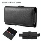 HAWEEL 4.7-6.1 inch Litchi Texture Genuine Leather Phone Belt Clip Horizontal Carrying Pouch (Black) - 1