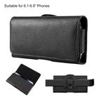 HAWEEL 6.1-6.8 inch Litchi Texture Genuine Leather Phone Belt Clip Horizontal Carrying Pouch (Black) - 1