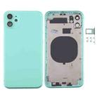 Back Housing Cover with SIM Card Tray & Side keys & Camera Lens for iPhone 11(Green) - 1