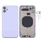 Back Housing Cover with SIM Card Tray & Side keys & Camera Lens for iPhone 11(Purple) - 1