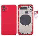 Back Housing Cover with SIM Card Tray & Side keys & Camera Lens for iPhone 11(Red) - 1