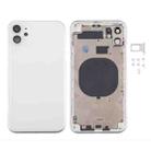 Back Housing Cover with SIM Card Tray & Side keys & Camera Lens for iPhone 11(White) - 1