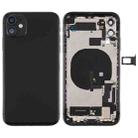 Battery Back Cover Assembly (with Side Keys & Power Button + Volume Button Flex Cable & Wireless Charging Module & Motor & Charging Port & Speaker Ringer Buzzer & Card Tray & Camera Lens Cover) for iPhone 11(Black) - 1