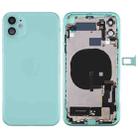 Battery Back Cover Assembly (with Side Keys & Power Button + Volume Button Flex Cable & Wireless Charging Module & Motor & Charging Port & Speaker Ringer Buzzer & Card Tray & Camera Lens Cover) for iPhone 11(Green) - 1