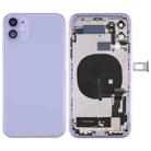 Battery Back Cover Assembly (with Side Keys & Power Button + Volume Button Flex Cable & Wireless Charging Module & Motor & Charging Port & Speaker Ringer Buzzer & Card Tray & Camera Lens Cover) for iPhone 11(Purple) - 1