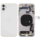 Battery Back Cover Assembly (with Side Keys & Power Button + Volume Button Flex Cable & Wireless Charging Module & Motor & Charging Port & Speaker Ringer Buzzer & Card Tray & Camera Lens Cover) for iPhone 11(White) - 1