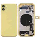 Battery Back Cover Assembly (with Side Keys & Power Button + Volume Button Flex Cable & Wireless Charging Module & Motor & Charging Port & Speaker Ringer Buzzer & Card Tray & Camera Lens Cover) for iPhone 11(Yellow) - 1