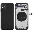 Battery Back Cover (with Side Keys & Card Tray & Power + Volume Flex Cable & Wireless Charging Module) for iPhone 11(Black) - 1