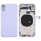 Battery Back Cover (with Side Keys & Card Tray & Power + Volume Flex Cable & Wireless Charging Module) for iPhone 11(Purple) - 1