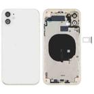 Battery Back Cover (with Side Keys & Card Tray & Power + Volume Flex Cable & Wireless Charging Module) for iPhone 11(White) - 1