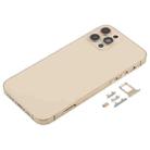 Back Housing Cover with SIM Card Tray & Side  Keys & Camera Lens for iPhone 12 Pro(Gold) - 2