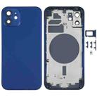 Back Housing Cover with SIM Card Tray & Side  Keys & Camera Lens for iPhone 12(Blue) - 1