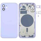 Back Housing Cover with SIM Card Tray & Side  Keys & Camera Lens for iPhone 12(Purple) - 1