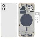 Back Housing Cover with SIM Card Tray & Side  Keys & Camera Lens for iPhone 12(White) - 1