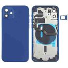 Battery Back Cover (with Side Keys & Card Tray & Power + Volume Flex Cable & Wireless Charging Module) for iPhone 12(Blue) - 1