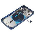 Battery Back Cover (with Side Keys & Card Tray & Power + Volume Flex Cable & Wireless Charging Module) for iPhone 12(Blue) - 3