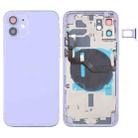 Battery Back Cover (with Side Keys & Card Tray & Power + Volume Flex Cable & Wireless Charging Module) for iPhone 12(Purple) - 1