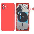 Battery Back Cover (with Side Keys & Card Tray & Power + Volume Flex Cable & Wireless Charging Module) for iPhone 12(Red) - 1
