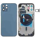 Battery Back Cover (with Side Keys & Card Tray & Power + Volume Flex Cable & Wireless Charging Module) for iPhone 12 Pro(Blue) - 1