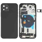 Battery Back Cover Assembly (with Side Keys & Speaker Ringer Buzzer & Motor & Camera Lens & Card Tray & Power Button + Volume Button + Charging Port & Wireless Charging Module) for iPhone 12(Black) - 1