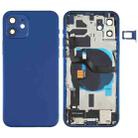 Battery Back Cover Assembly (with Side Keys & Speaker Ringer Buzzer & Motor & Camera Lens & Card Tray & Power Button + Volume Button + Charging Port & Wireless Charging Module) for iPhone 12(Blue) - 1