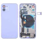 Battery Back Cover Assembly (with Side Keys & Speaker Ringer Buzzer & Motor & Camera Lens & Card Tray & Power Button + Volume Button + Charging Port & Wireless Charging Module) for iPhone 12(Purple) - 1