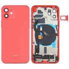 Battery Back Cover Assembly (with Side Keys & Speaker Ringer Buzzer & Motor & Camera Lens & Card Tray & Power Button + Volume Button + Charging Port & Wireless Charging Module) for iPhone 12(Red) - 1