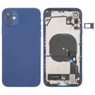 Back Housing Cover with Appearance Imitation of iP12 for iPhone XR (with SIM Card Tray & Side Keys & Power + Volume Flex Cable & Wireless Charging Module & Charging Port Flex Cable & Vibrating Motor & Loudspeaker)(Blue) - 1