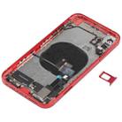 Back Housing Cover with Appearance Imitation of iP12 for iPhone XR (with SIM Card Tray & Side Keys & Power + Volume Flex Cable & Wireless Charging Module & Charging Port Flex Cable & Vibrating Motor & Loudspeaker)(Red) - 3